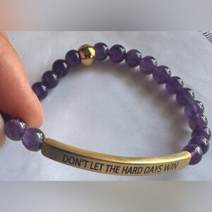 Purple and Gold Inspirational Bracelet